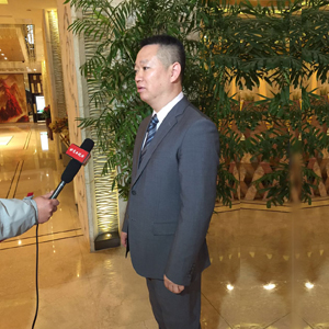 特樂意張宏宇在2016建材高峰論壇現場接受北京電視臺記者采訪